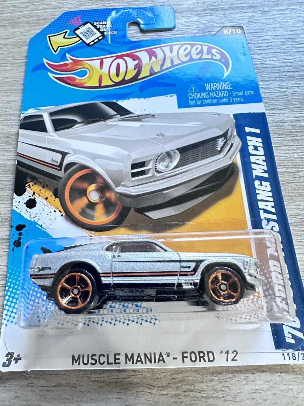 Hot Wheels '70 Ford Mustang Mach 1 118/247 - Silver - 2012 H29